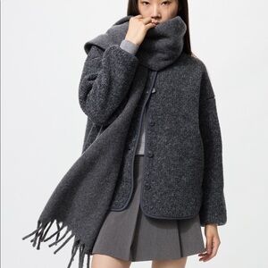 Pile Lined Fleece Relaxed Cardigan XS